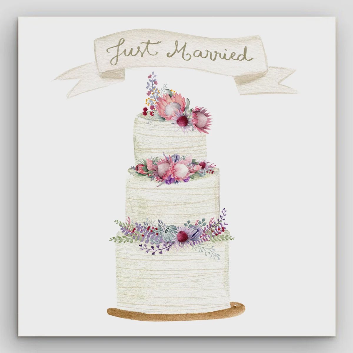 Just Married Wedding Cake Card | Scribbler