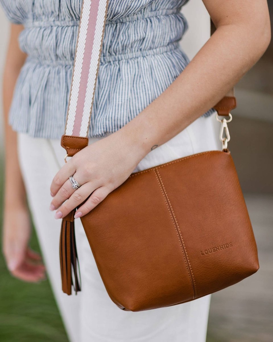 Kasey Stripe Strap Crossbody Bag - Tan | Louenhide | Women's Accessories | Thirty 16 Williamstown