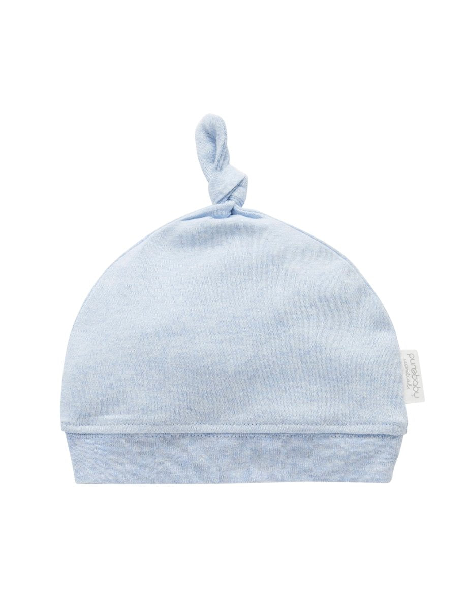 Knot Hat - Pale Blue | Purebaby | Baby &amp; Toddler Hats &amp; Beanies | Thirty 16 Williamstown