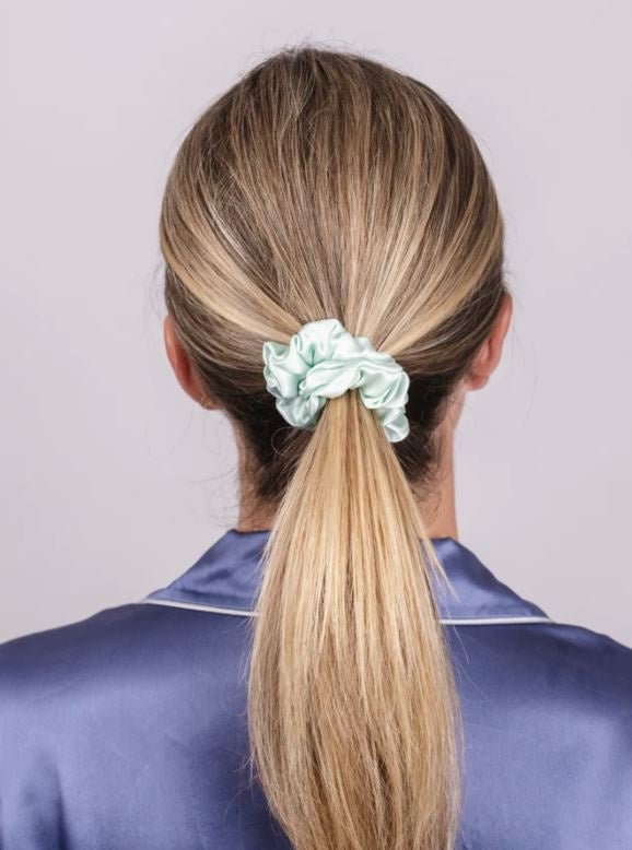 Mulberry Silk Scrunchie - Robins Egg | Silk Magnolia | Hair Accessories | Thirty 16 Williamstown