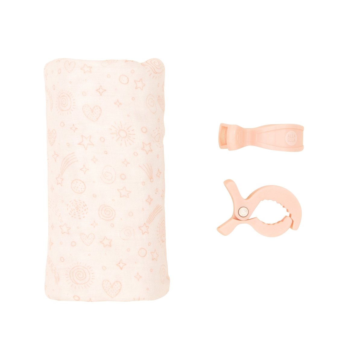 Organic Muslin & 2 Pram Peg Box Set - Sweet Blush | All 4 Ella | Bedding, Blankets & Swaddles | Thirty 16 Williamstown