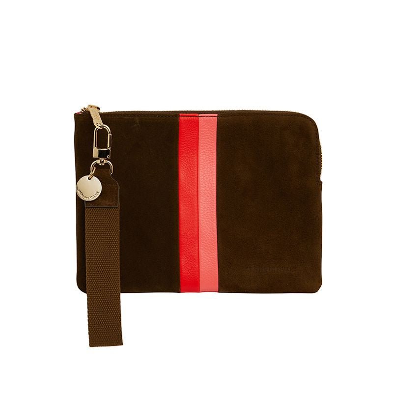 Clare V. Leather Striped Coin Pouch - Brown Wallets, Accessories