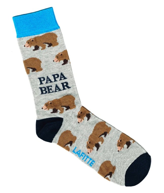 Papa Bear Grey Patterned Socks | Lafitte | Socks For Him &amp; For Her | Thirty 16 Williamstown