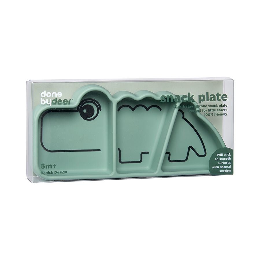 Stick &amp; Stay Silicone Plate - Croco Green | Done By Deer | Children&#39;s Dinnerware | Thirty 16 Williamstown