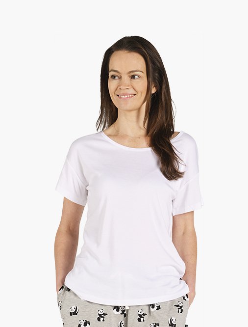 Womens Comfy Bamboo Sleep Tee - White | Bamboozld | Women&#39;s Sleepwear | Thirty 16 Williamstown