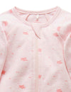 Zip Growsuit - Leaf Pale Pink | Purebaby | Baby &amp; Toddler Growsuits &amp; Rompers | Thirty 16 Williamstown