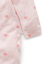 Zip Growsuit - Leaf Pale Pink | Purebaby | Baby &amp; Toddler Growsuits &amp; Rompers | Thirty 16 Williamstown